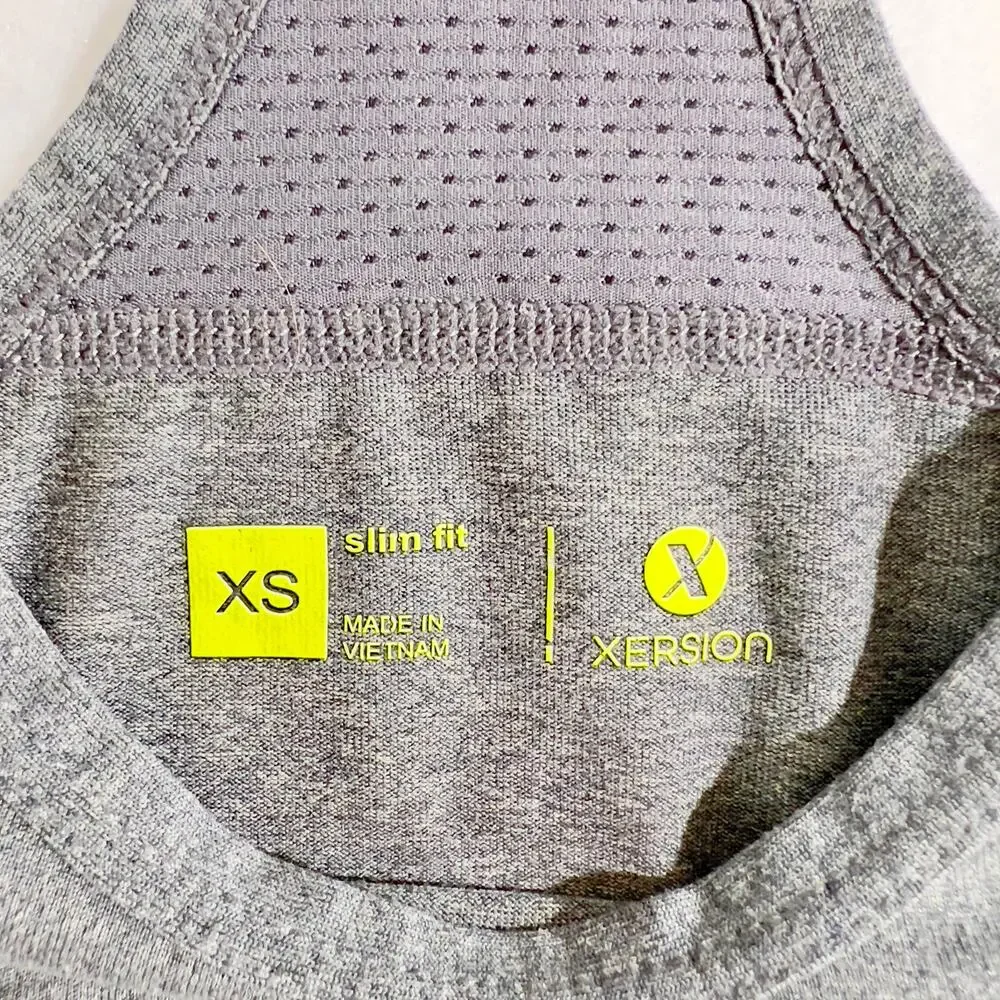 Xersion Performance Workout Top Woman's XS Slim Fit Grey Racer Back Straps Tank